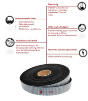 1 x ÷lbest‰ndiger Zellkautschuk Band Selbstklebend Moosgummi EPDM-CR - 10m Rolle - 30mm x 3mm