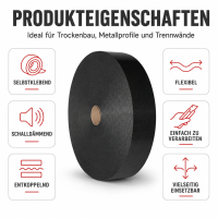 PE Dichtungsband selbstklebend 30/50/70 mm × 30 m – Schallschutz & Entkopplung