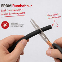 KAMAN EPDM Rundschnur Ø 2–25 mm Länge 1–25 m Dichtschnur Schwarz