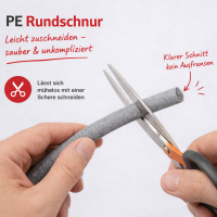 KAMAN PE Rundschnur Ø 6–50 mm Länge 1–25 m Dichtschnur grau